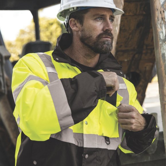 Kishigo Ripstop Bomber Jacket - Lime/Black NWT Size M - Picture 9 of 10